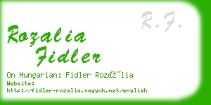 rozalia fidler business card